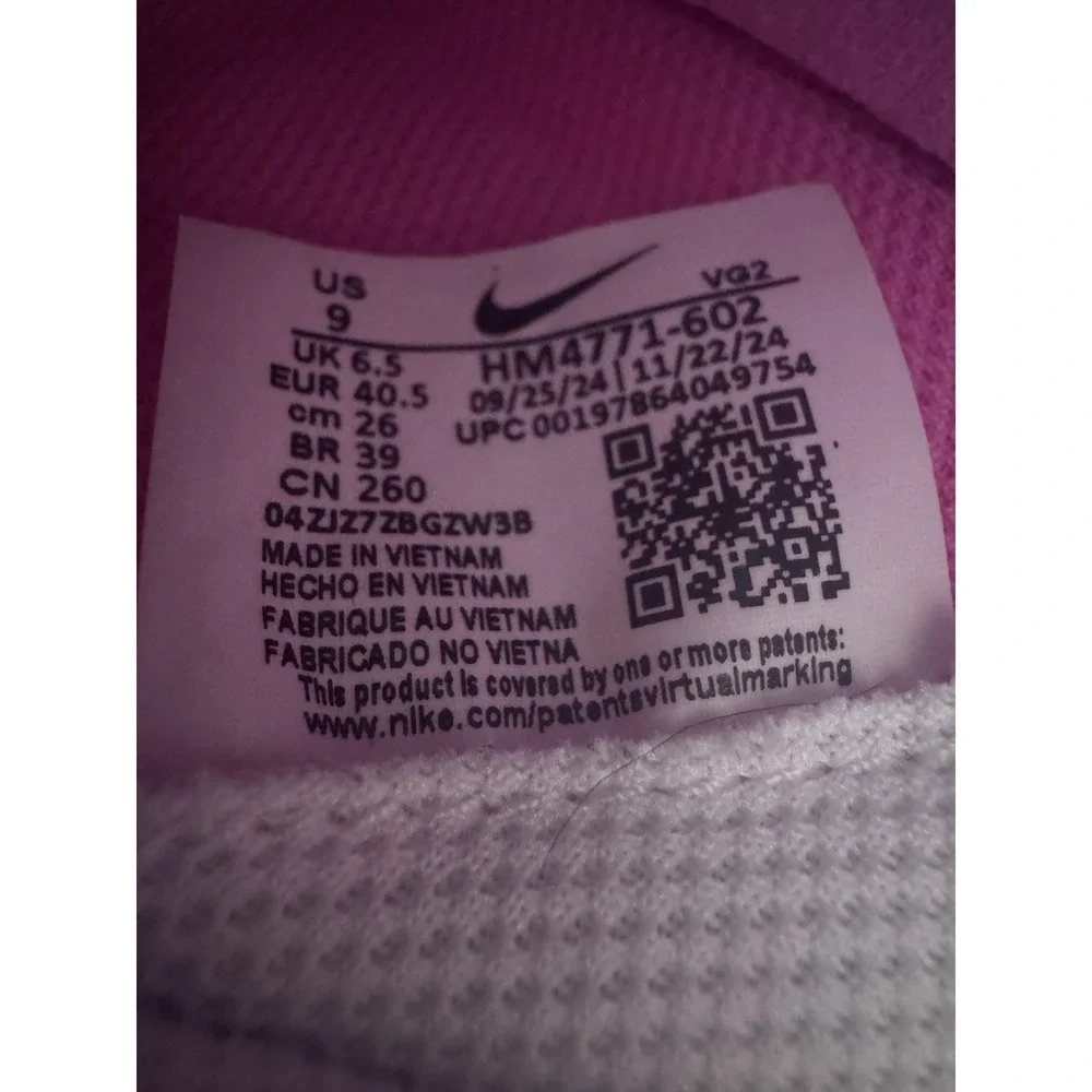 Nike Retro Playful Pink Gum Sneakers Woman's Size 9 Running Casual White Swoosh - Picture 9 of 9